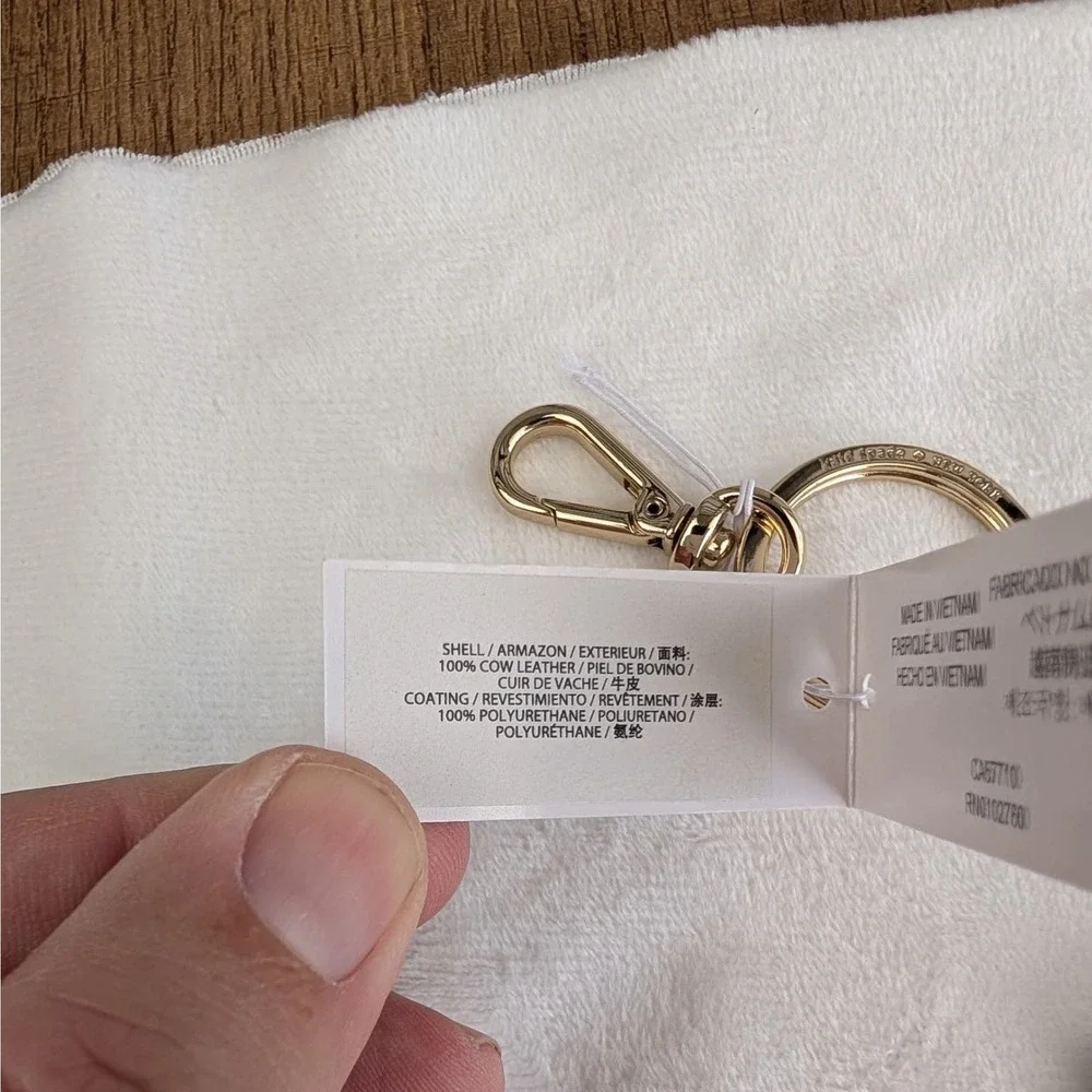 Kate Spade Mahogany Leather Bow Spade Key Fob Keychain WORU0087 New
